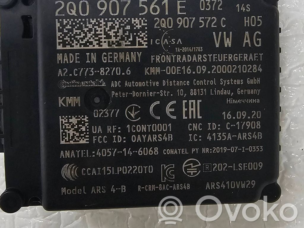 Sensor de radar Distronic   2Q0907561E,2Q0907572C
