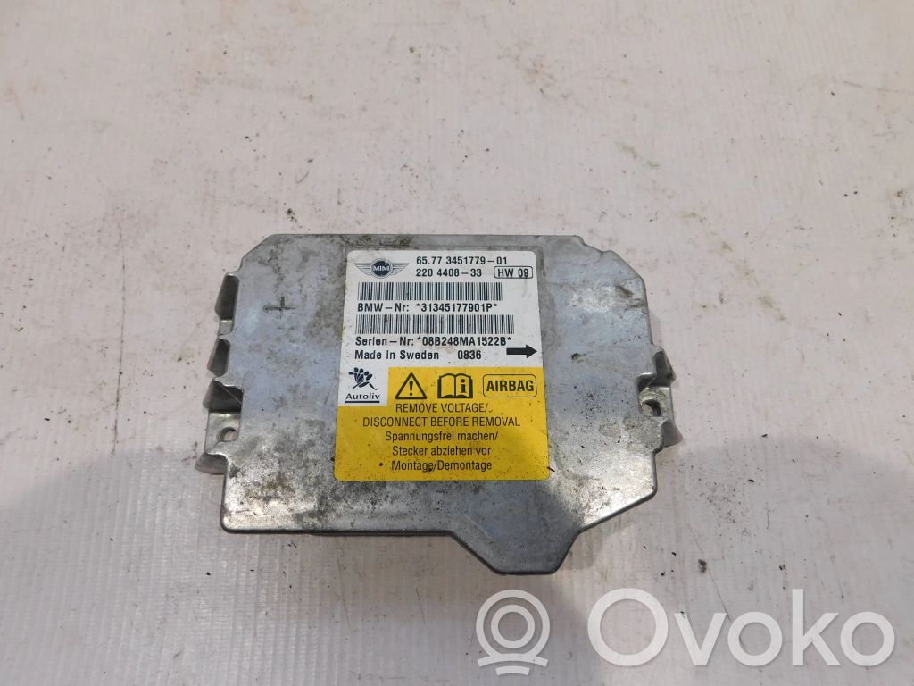 Airbag control unit/module   31345177901P,220440833,08B248MA1522B,3451779