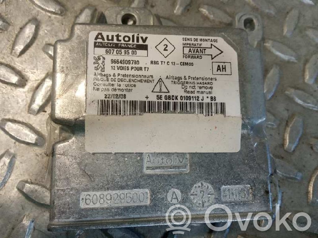 Centralina/modulo airbag   6546W8,9664909780,607059500
