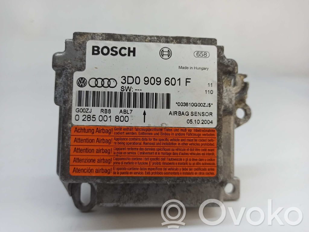 Centralina/modulo airbag   3D0909601F,0285001800