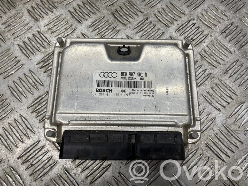 Engine control unit/module   8E0907401Q,1039S01812,0281011135