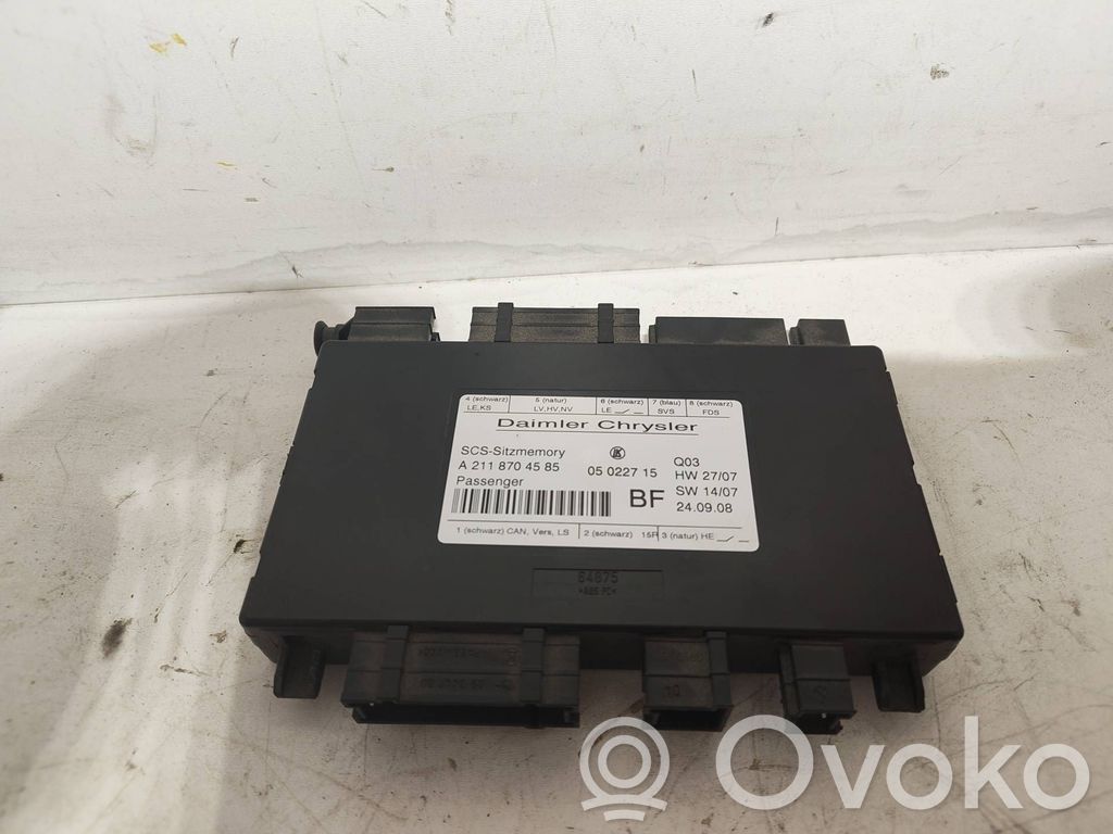 Mercedes-Benz CLS C219 Module de commande de siège 