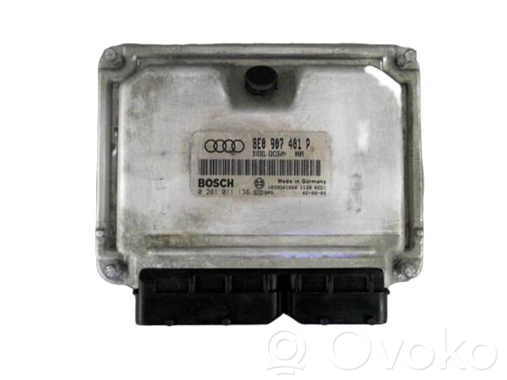 Unité de commande, module ECU de moteur   8E0997401X,8E0997401X,EDC15VMAUDI