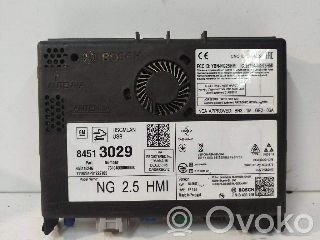 Opel Astra K GPS navigation control unit/module 