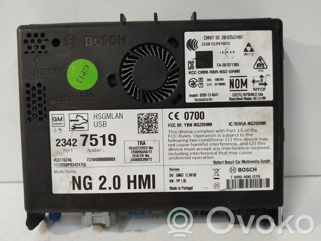 Opel Insignia A GPS navigation control unit/module 