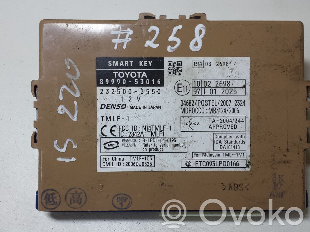 Lexus IS 220D-250-350 Moduł / Sterownik systemu uruchamiania bezkluczykowego 