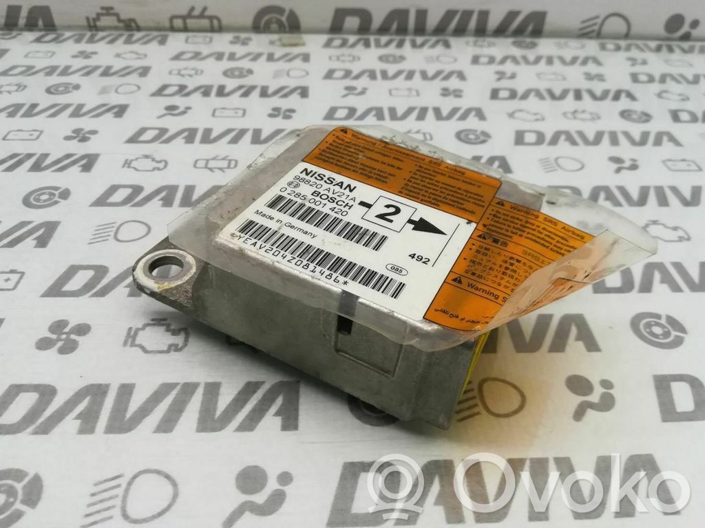 Sterownik / Moduł Airbag   98820AV21A,0281001420