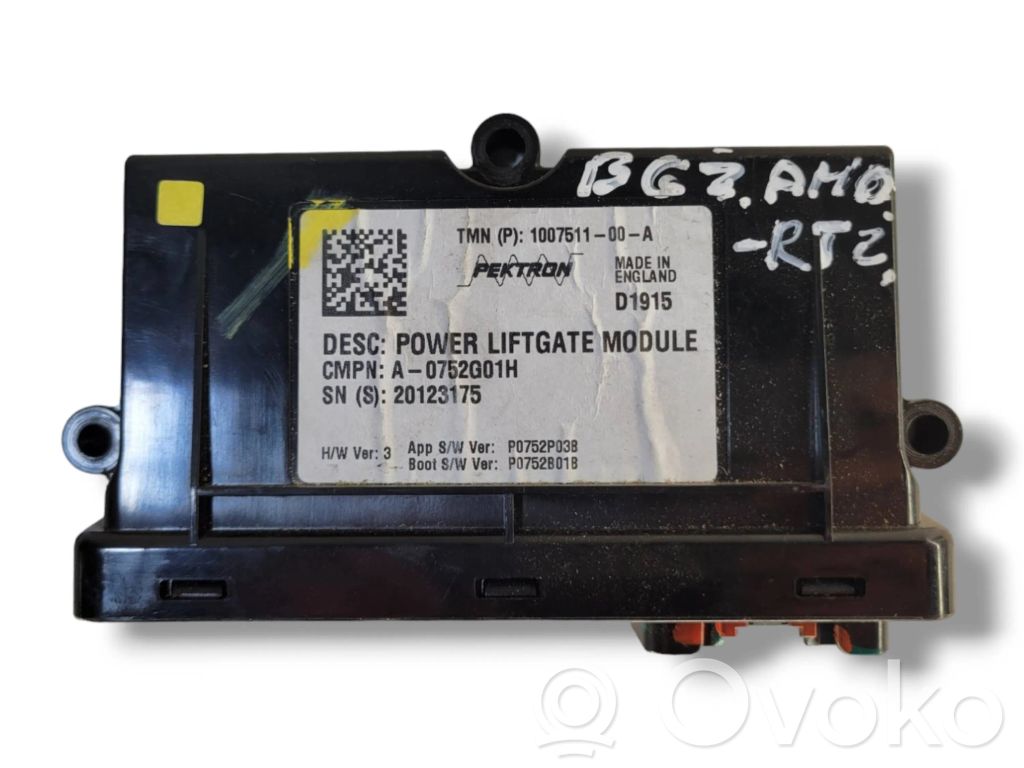 Tailgate/trunk control unit/module   A0752G01H,P0752P03B,20123175,100751100A