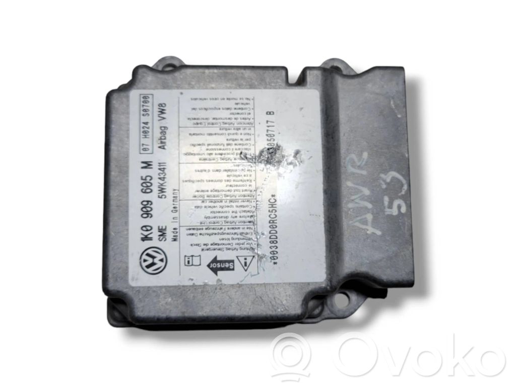 Sterownik / Moduł Airbag   1K0909605M,3050717B,07H024S0700,0038DD05C5HC,5WK43411