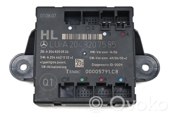 Mercedes-Benz C AMG W204 Unitate/modul de comandă închidere centralizată 