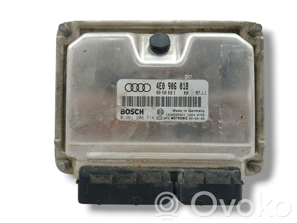 Unidad de control/módulo del motor   4E0906018,0261208714