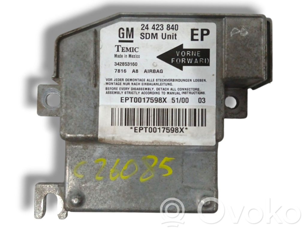 Opel Corsa C Unidad de control/módulo del Airbag 