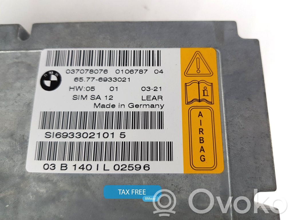 Unidad de control/módulo del Airbag   6949899,65776933021,65776949899,0153418,0303014,0410457,6920483,6922144,6922464,6929552,6933021,6949899