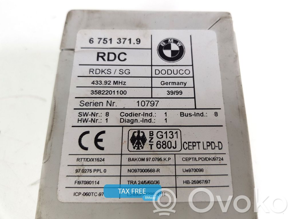 BMW 7 E38 Steuergerät Reifendruckkontrolle RDK 
