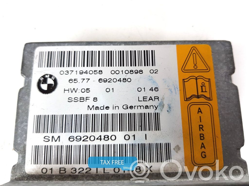 BMW 7 E65 E66 Module de contrôle airbag 