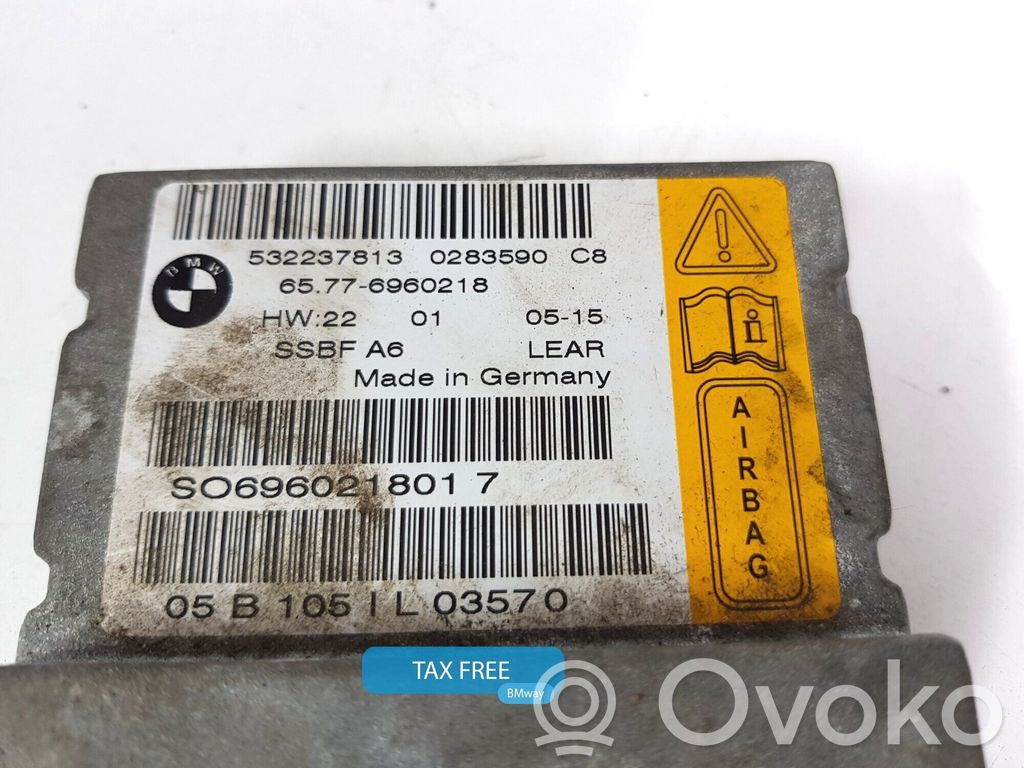BMW 7 E65 E66 Unidad de control/módulo del Airbag 