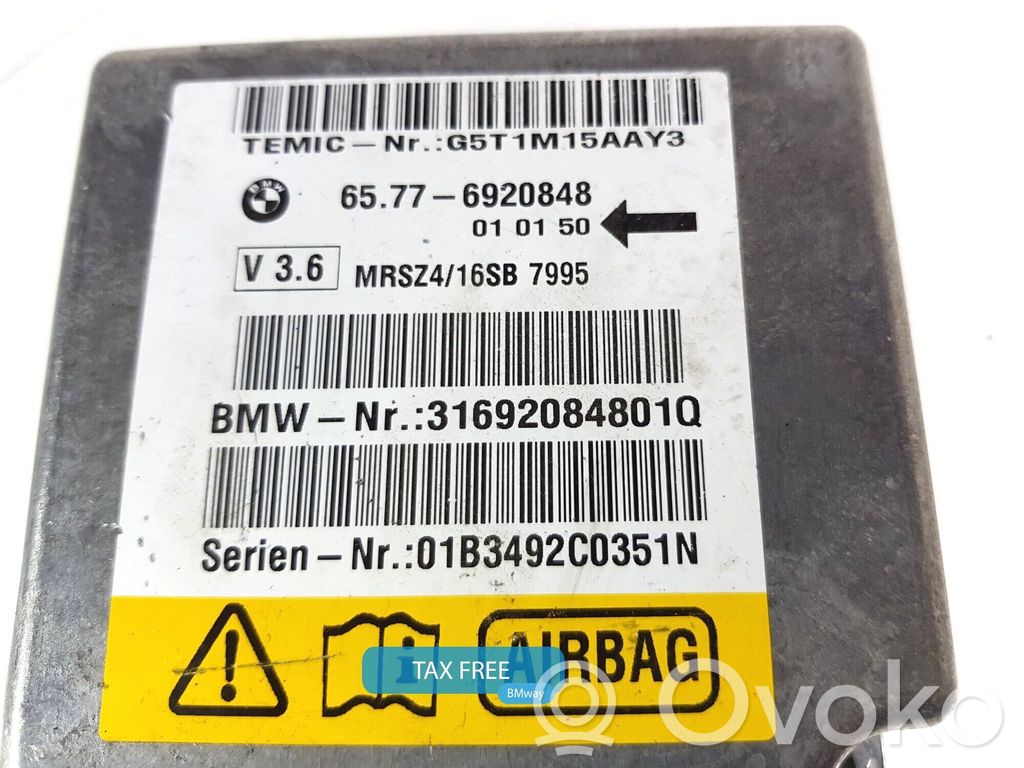 BMW 7 E38 Unitate/modul de comandă airbaguri 