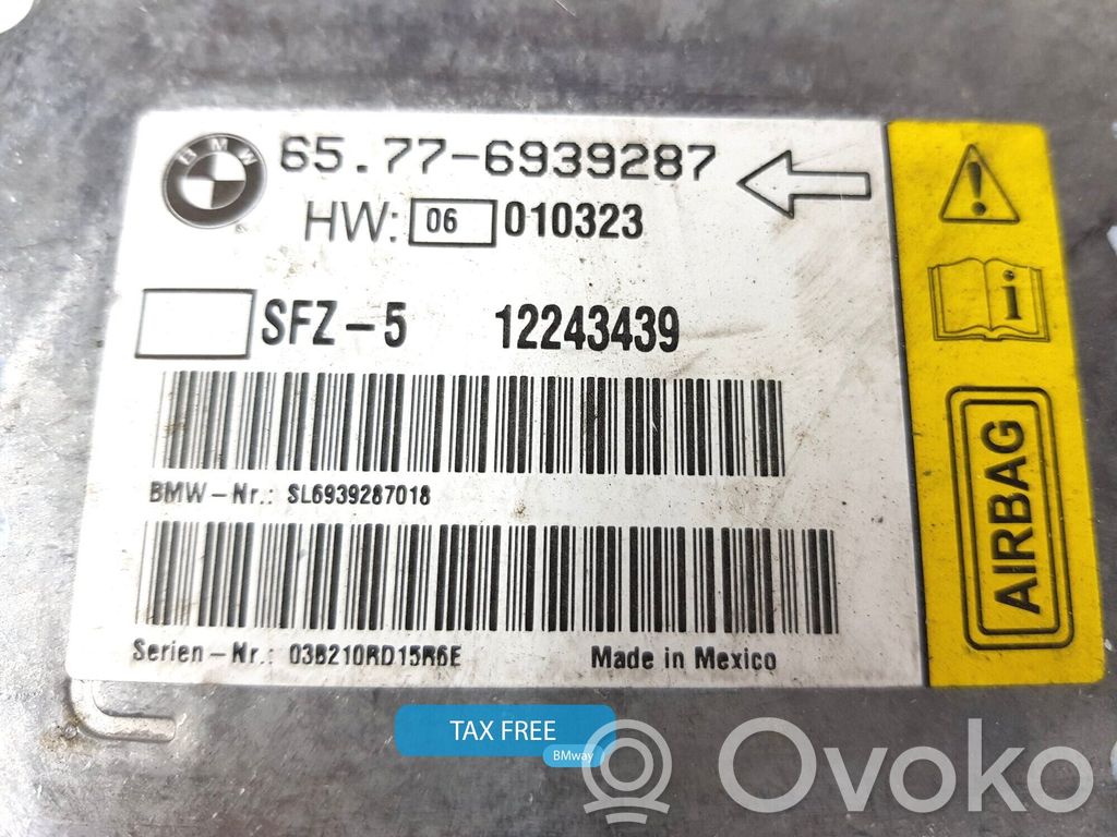 Module de contrôle airbag   6976464,65776939287,65776976464,6935848,6936026,6937692,6939287,6940294,6941018,6946113,6952994,6963023,6976464