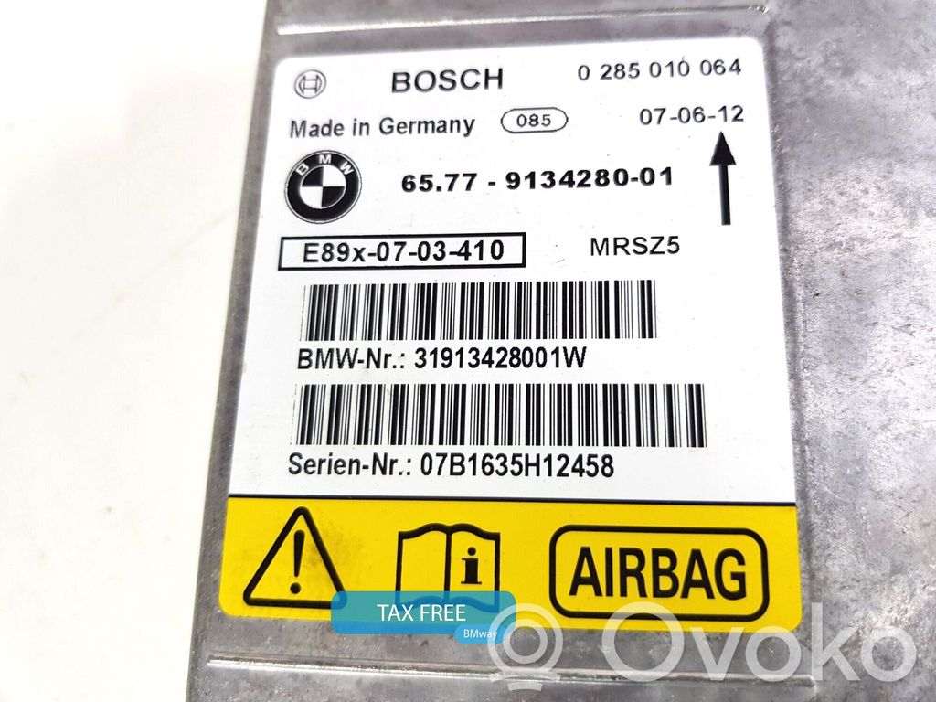 Module de contrôle airbag   9134280,9134280,65779134280,0391034,0392849,0393660,0394017,0395753,0395852,0396717,0398810,0410801,0412995,0414644,9119058,9122500,9125224,9134280,9166057,9184432