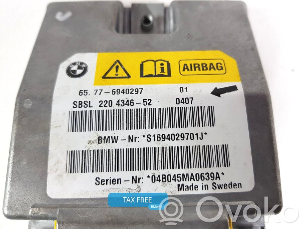Centralina/modulo airbag   6940297,6940297,65776940297,6936029,6936183,6937695,6939737,6940297,6942099,6945155,6953007,6962885,6974364