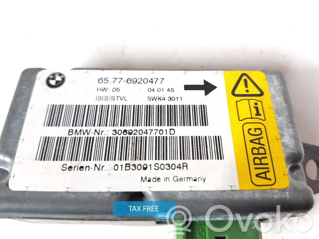 BMW 7 E65 E66 Module de contrôle airbag 