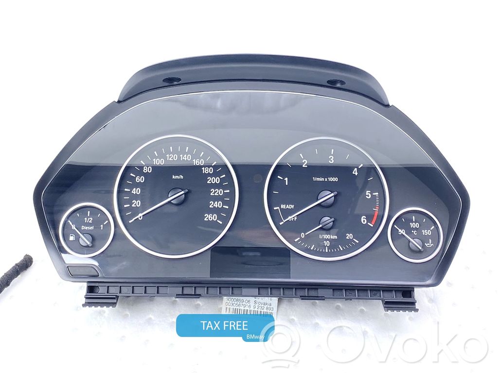 BMW 3 F30 F35 F31 Geschwindigkeitsmesser Cockpit 