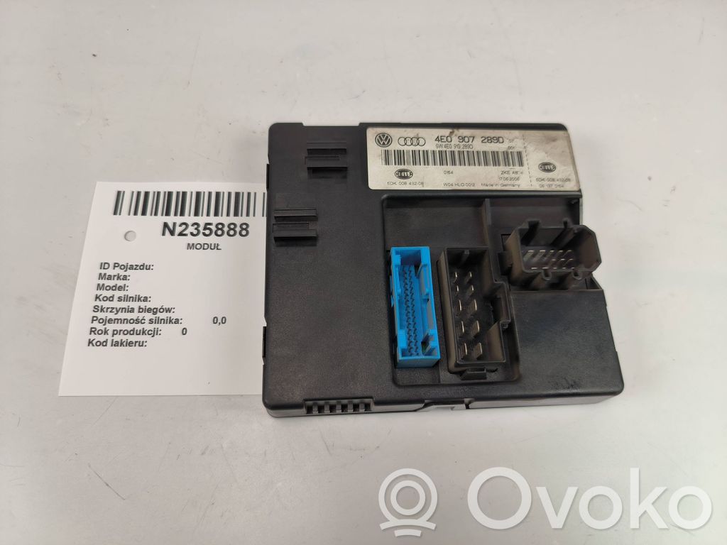 Comfort/convenience module   4E0907289D,5DK00843208,4E0910289D