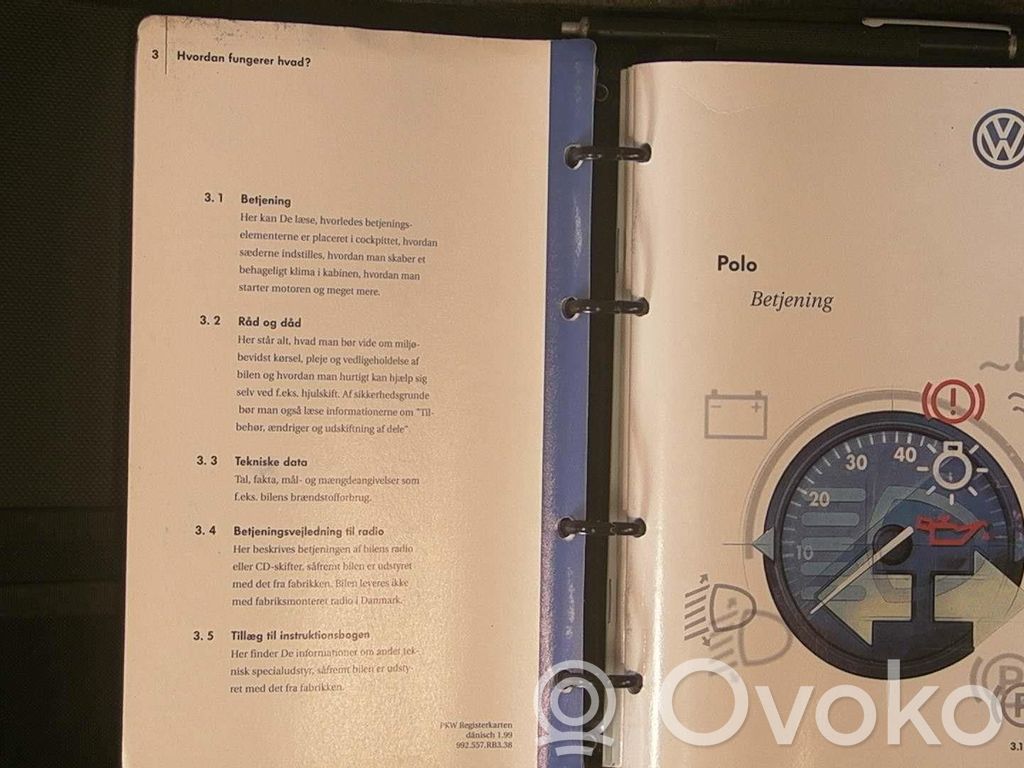 Volkswagen Polo III 6N 6N2 6NF Libretto di servizio dei proprietari