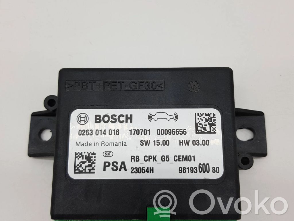 Parking PDC control unit/module   9819360080,00096656,0263014016