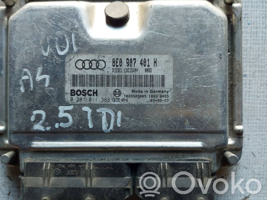 Engine control unit/module   8E0907401H,1039S03005,0281011388