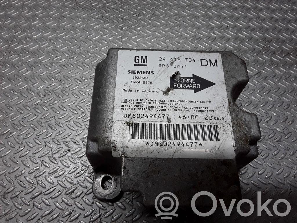 Opel Zafira A Unidad de control/módulo del Airbag 