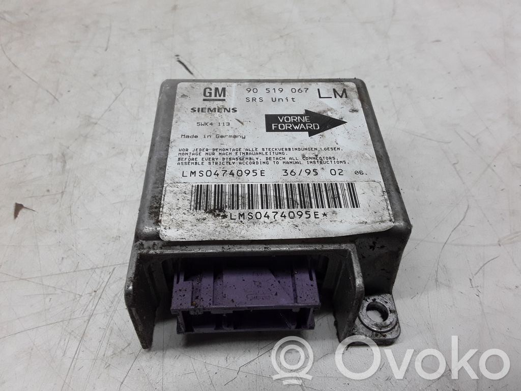 Opel Astra F Sterownik / Moduł Airbag 
