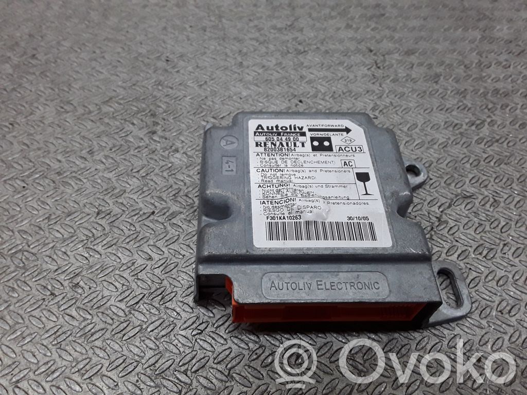 Airbag control unit/module   605044900,8200381654