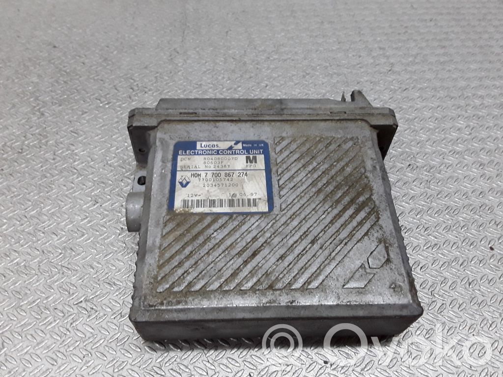 Unidad de control/módulo del motor   7700867274,770010571200