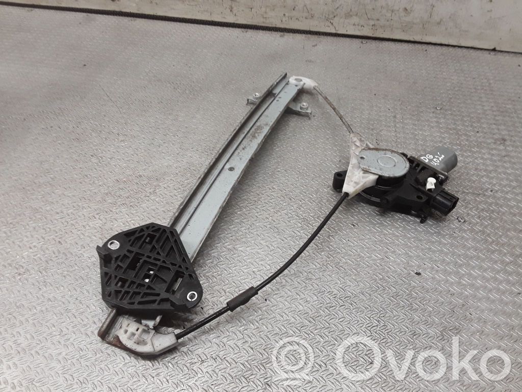 Rear door window regulator with motor