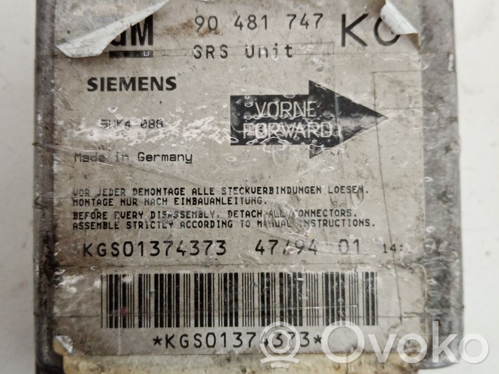 Opel Corsa B Airbag control unit/module 