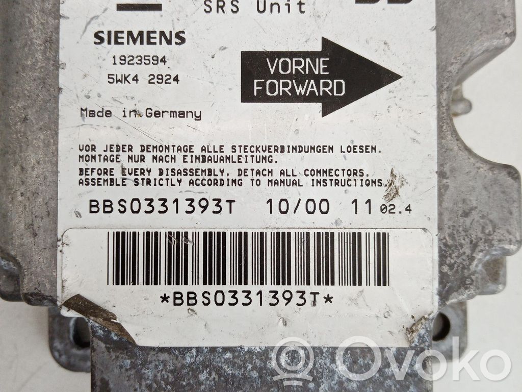 Unidad de control/módulo del Airbag   09229038BB,1923594,5WK42924
