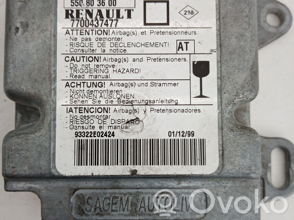 Renault Megane I Airbag control unit/module 