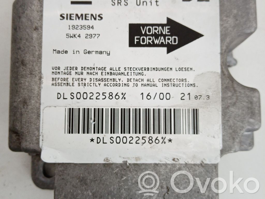 Airbag control unit/module   24416703DL,1923594,5WK42977
