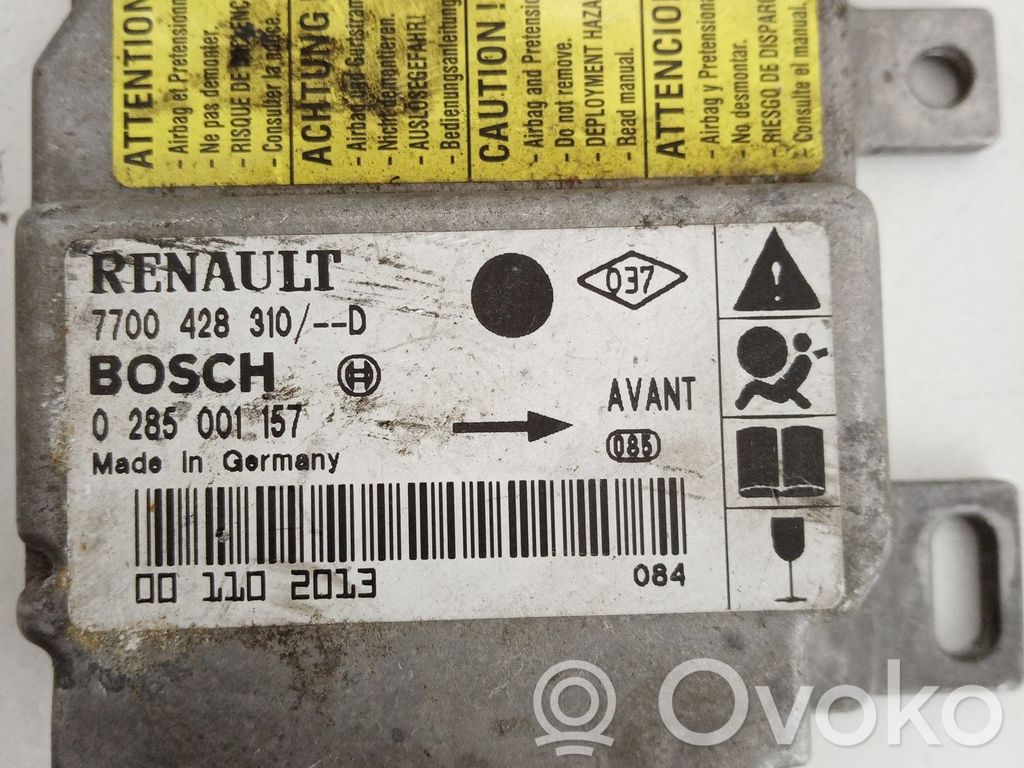 Module de contrôle airbag   7700428310,0285001157
