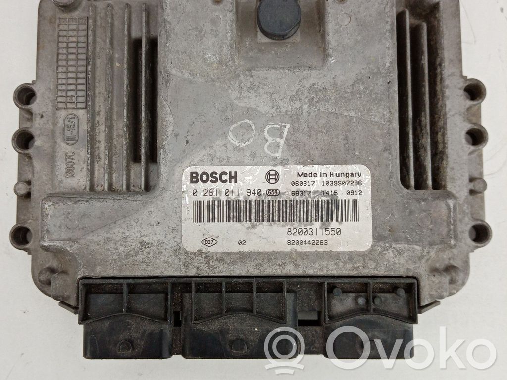 Engine control unit/module   0281011940,8200311550,8200442263,BOSCH
