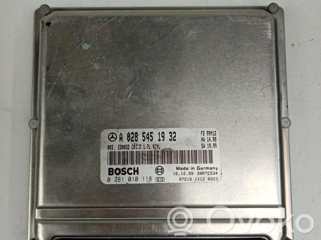 Engine control unit/module   0281010118,A0285451932
