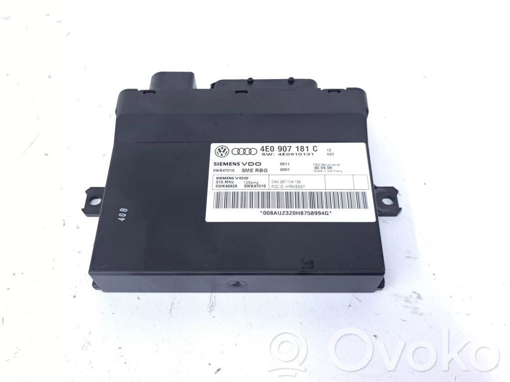 Audi A8 S8 D3 4E Centralina/modulo keyless go 