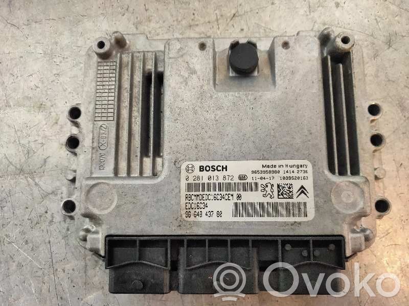 Engine control unit/module   0281013872,9664843780EDC16C34,9653958980
