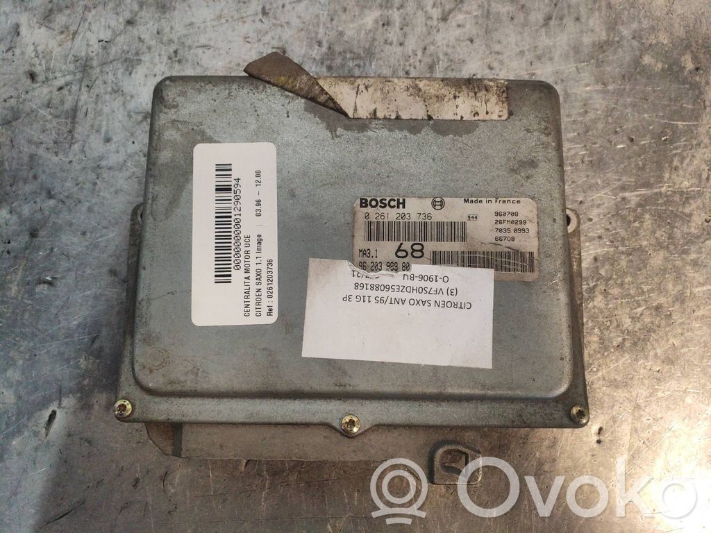 Unidad de control/módulo del motor   0261203736,9620398980