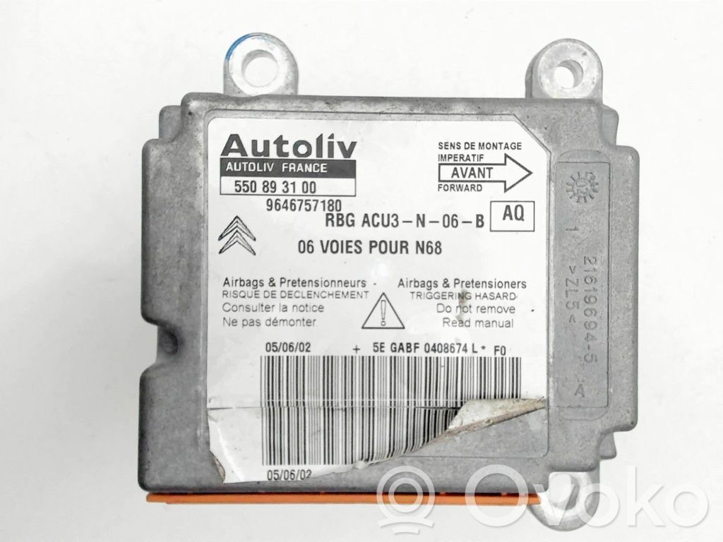 Citroen Xsara Picasso Unitate/modul de comandă airbaguri 