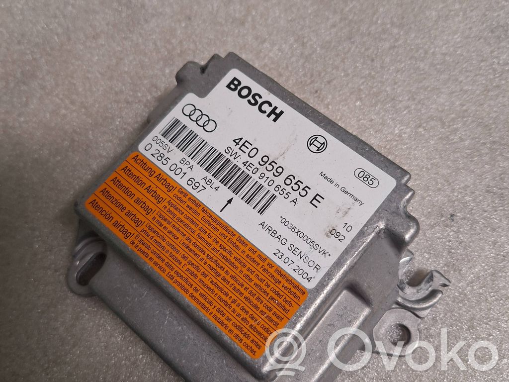 Audi A8 S8 D3 4E Module de contrôle airbag 