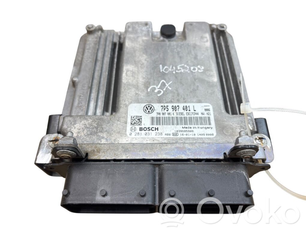 Engine control unit/module   0281031238,7P5907401L,7P0907401K
