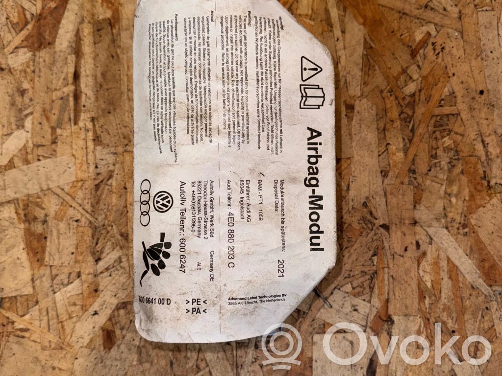 Audi A8 S8 D3 4E Airbag del pasajero 
