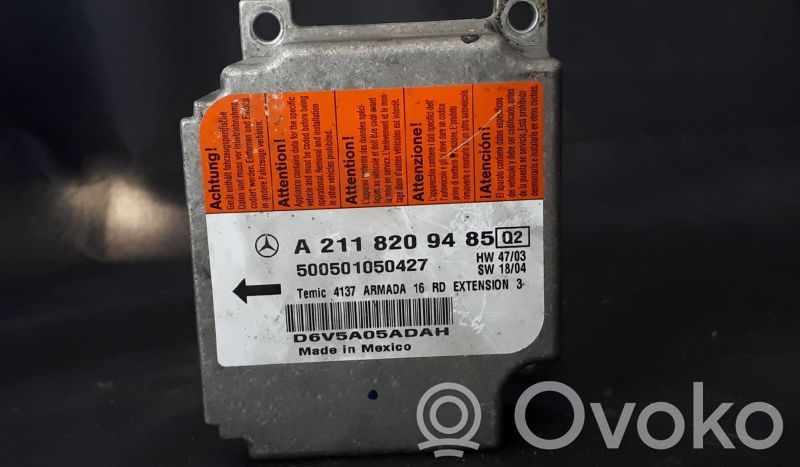 Airbag control unit/module   2118209485,2118203385,2118205785,2118703985,2118704326,2118705726,A2118203385,A2118205785,A2118209485,A2118703985,A2118704326,A2118705726